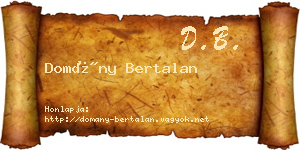 Domány Bertalan névjegykártya