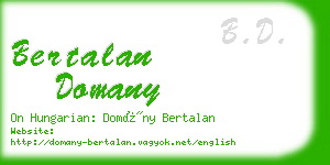 bertalan domany business card